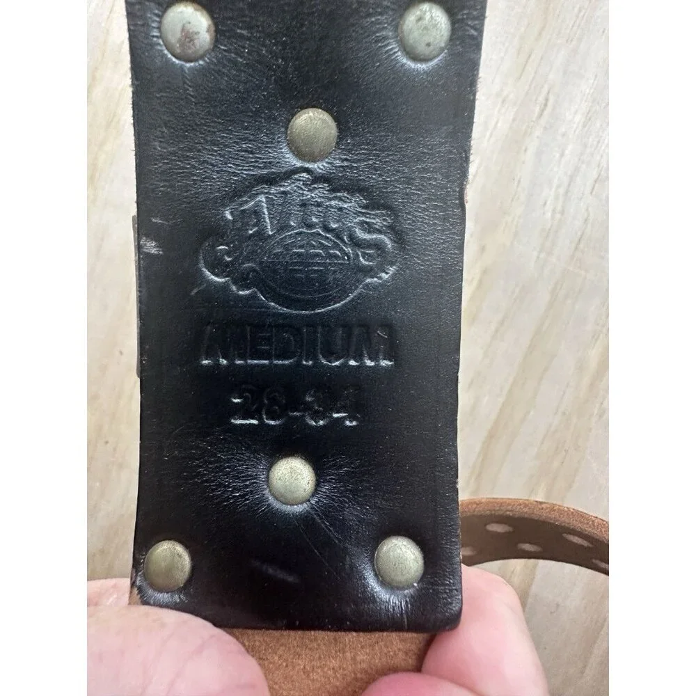 Altus Weight Lifting Belt Old School Genuine Leather Black Medium (28-34) - Picture 4 of 4